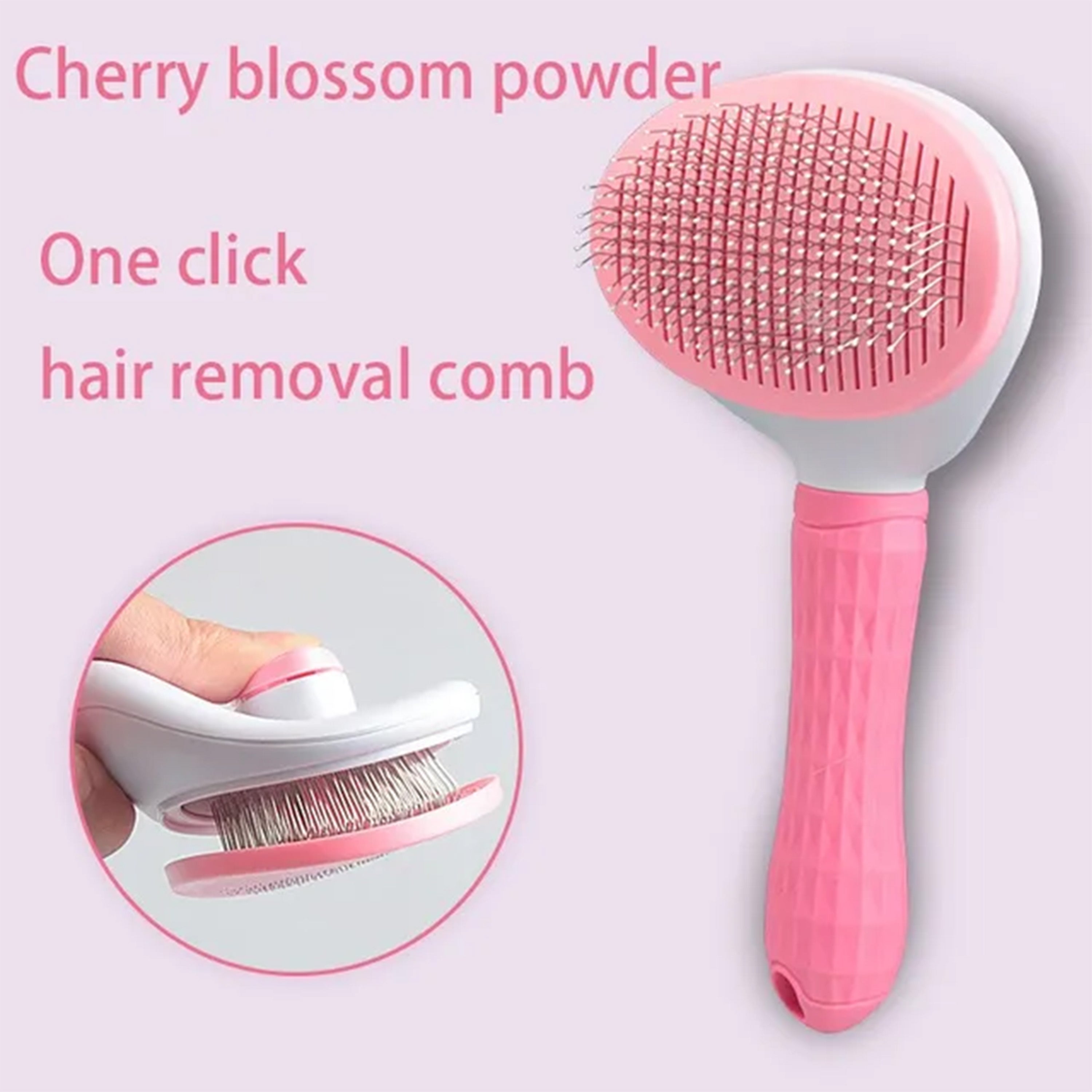 Multi-Purpose Pet Grooming Brush with soft bristles and ergonomic handle, designed for effective hair removal and gentle grooming for dogs and cats.